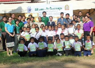 School Year 2013's 2,500 sets of learning books were handed over to needy students in Sekong, Laos PDR